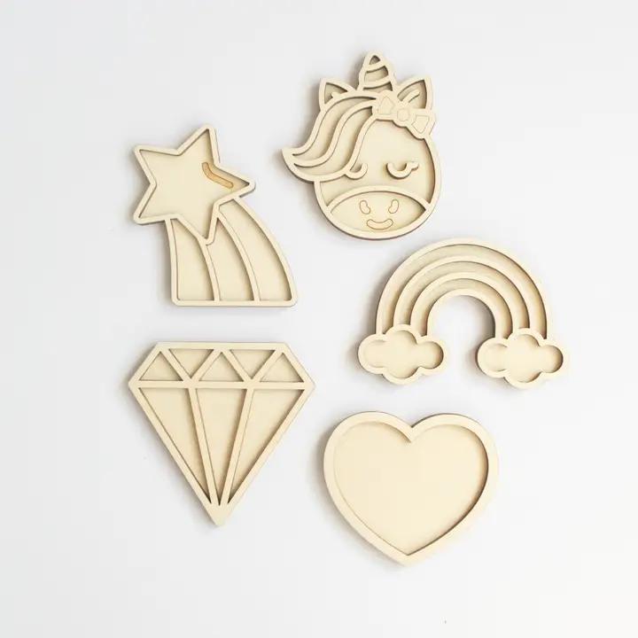 Studio de Rijk Play Tray Unicorn mini vassoi legno set 5 pezzi