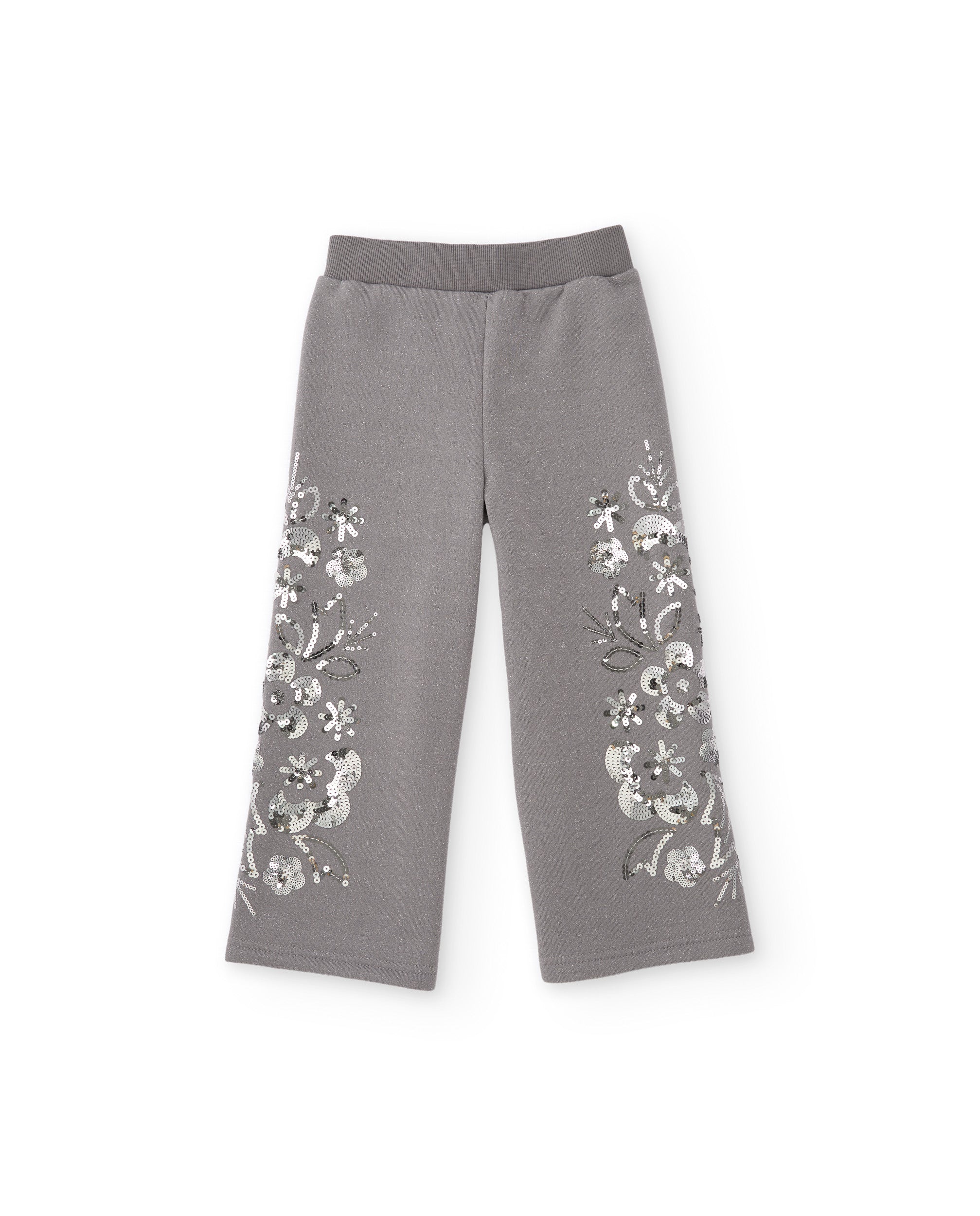 Tuc Tuc pantaloni bambina grigi fiori ricamati
