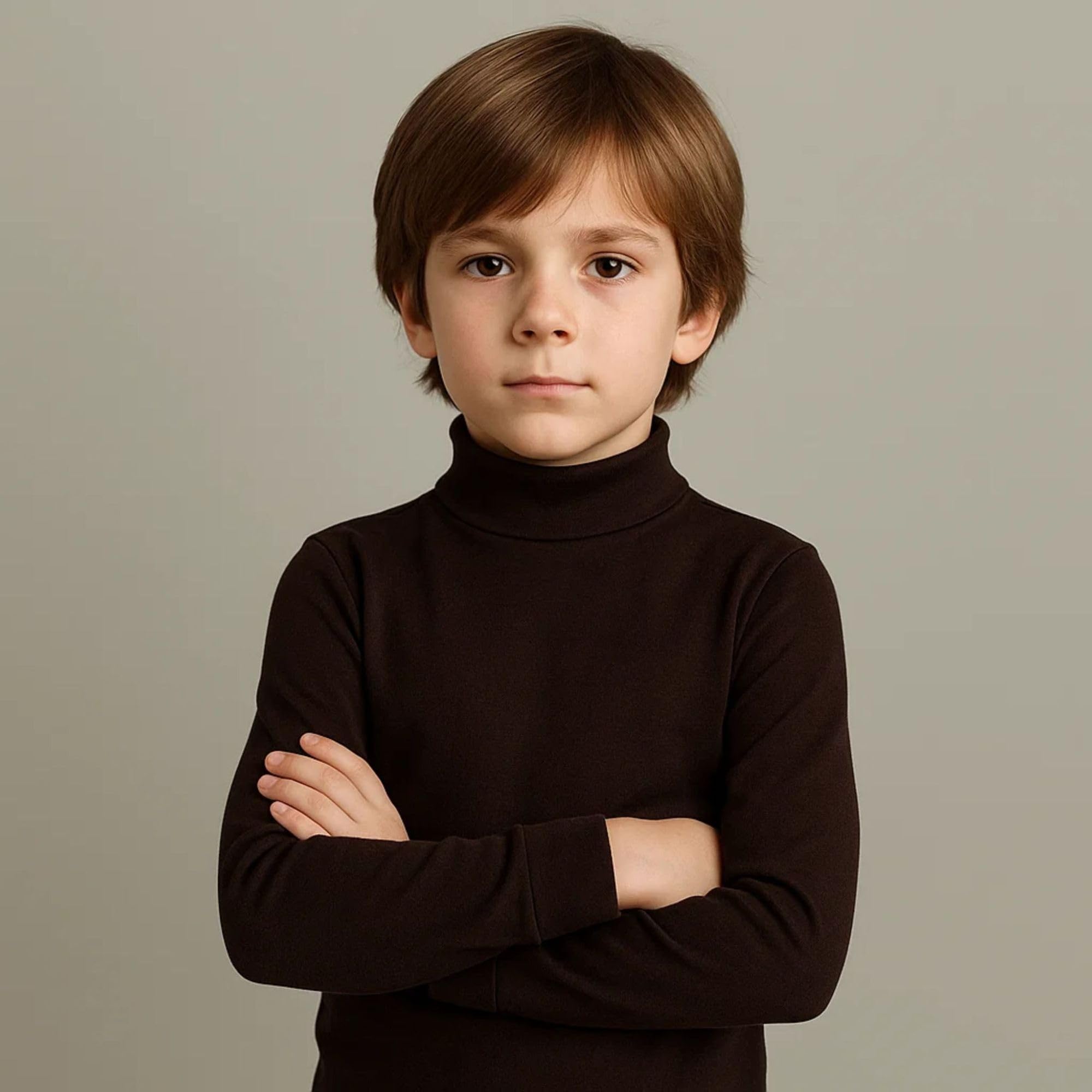 Babidu Punt Nou canottiera collo alto marrone 8 anni