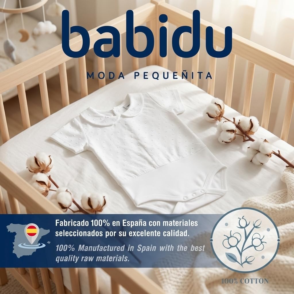 Babidu Body Manica Corta Plumetti Cotone 0-36 Mesi