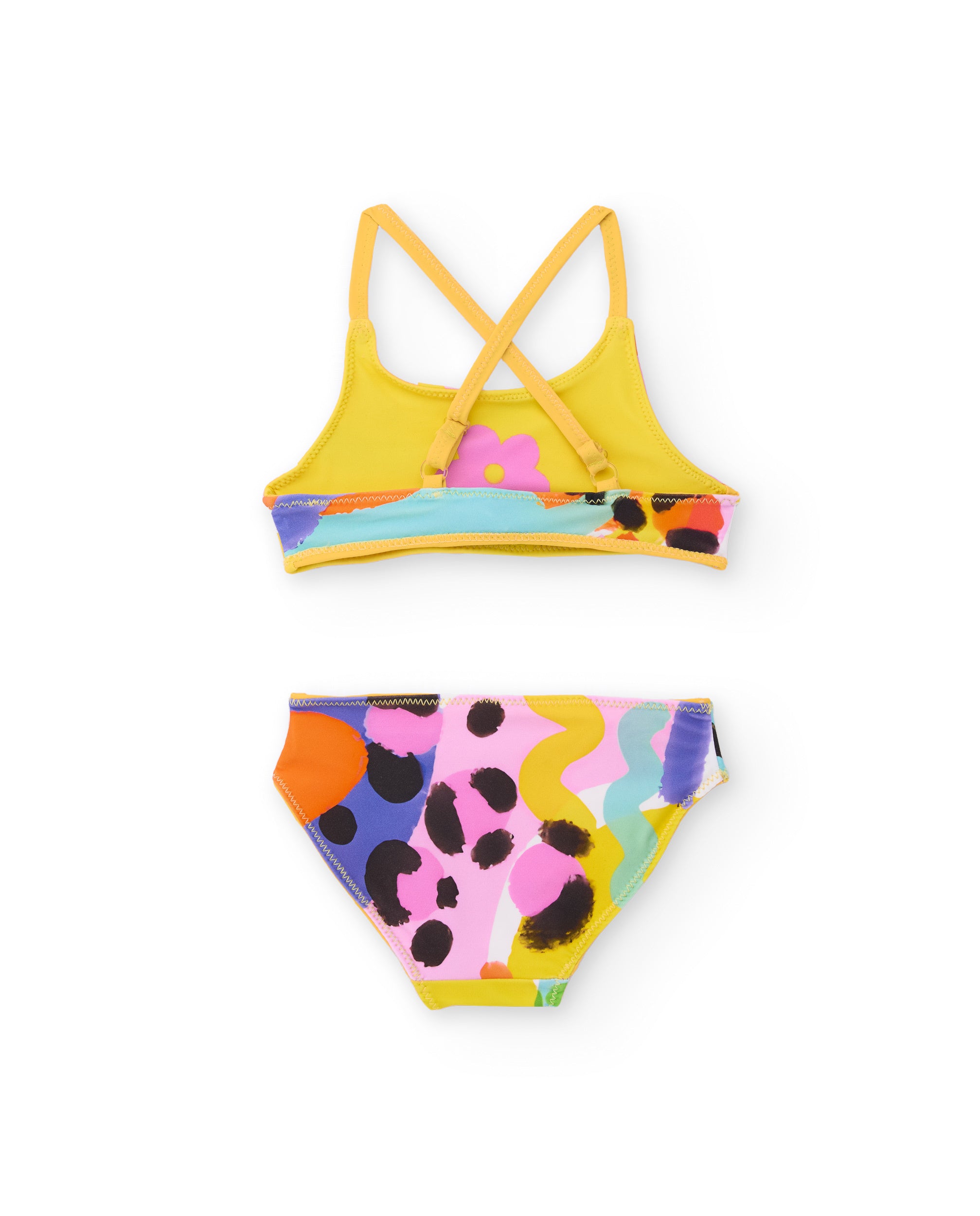 Tuc Tuc bikini bambina giallo due pezzi stampa astratta