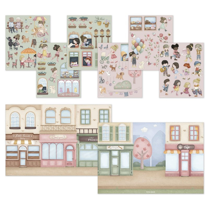 Little Dutch Rosa libro di adesivi shopping 100 sticker 3 anni