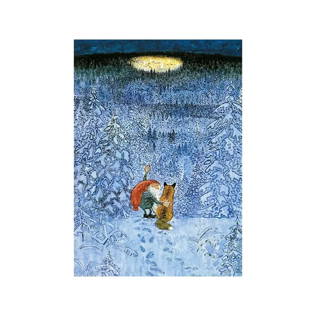 Tomten nel Bosco cartolina illustrata 10,5x15 cm