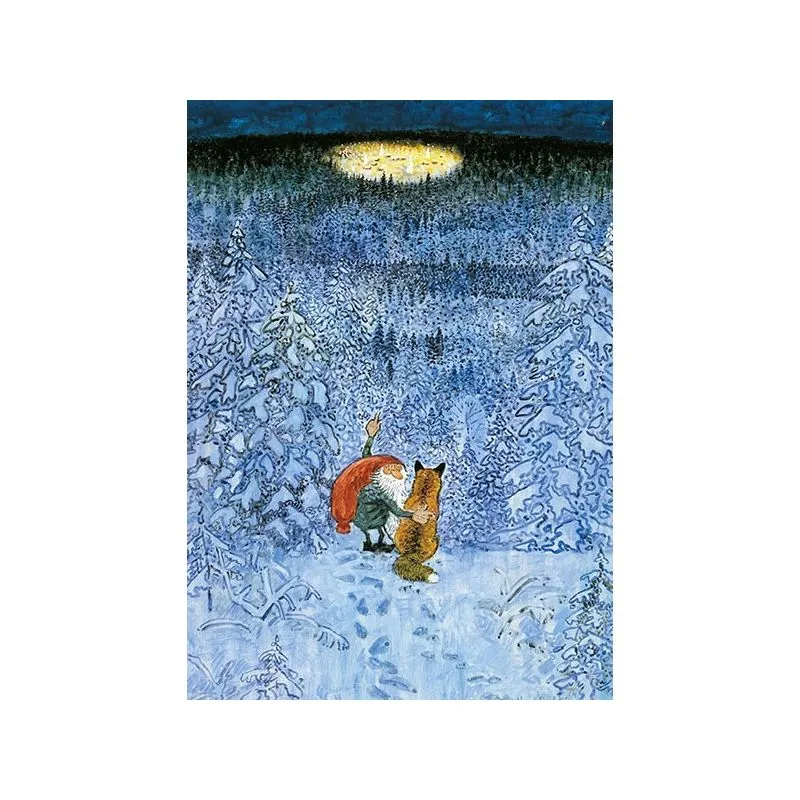 Tomten nel Bosco cartolina illustrata 10,5x15 cm