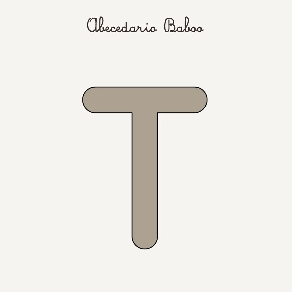 Baboo Abecedario Lettera T Schede PDF Prescolare A4 Download