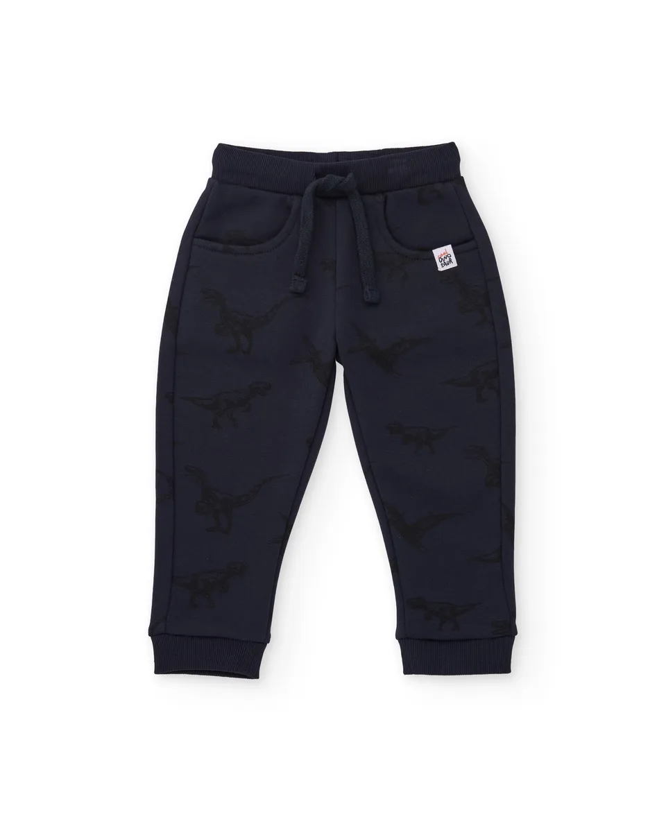 Tuc Tuc pantaloni tuta bambino blu stampa dinosauro