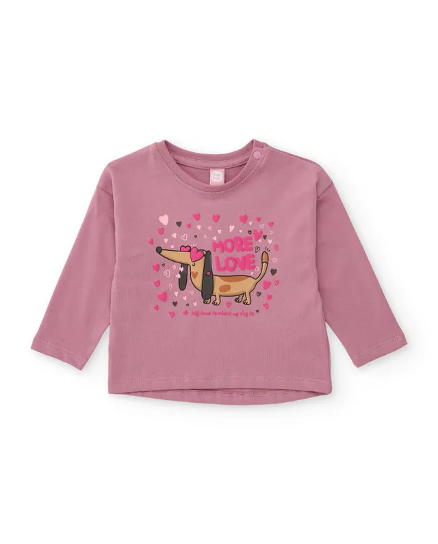 Tuc tuc maglia bambina rosa bassotto maniche lunghe