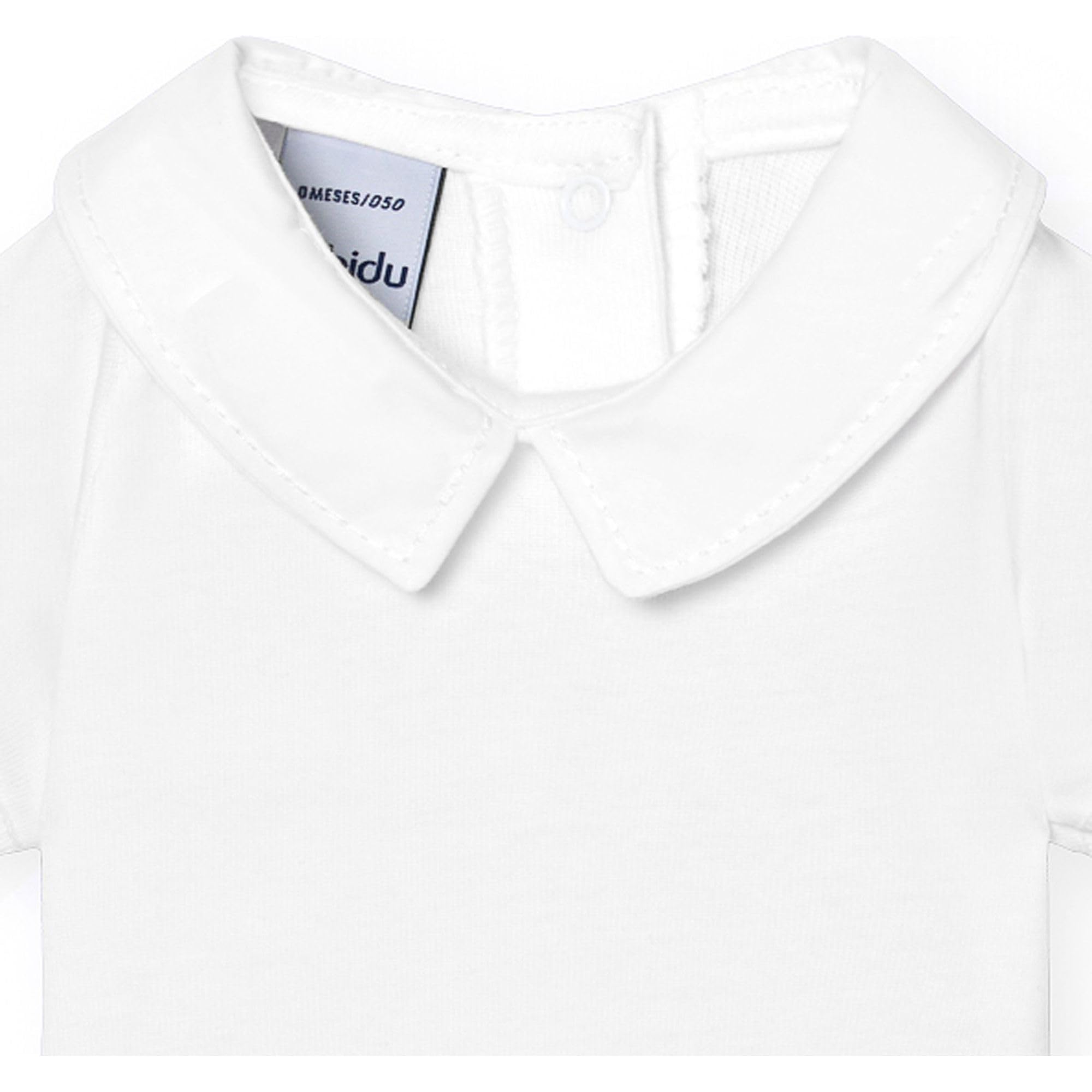 Babidu Body Manica Corta Collo Polo 6-9 Mesi Bianco