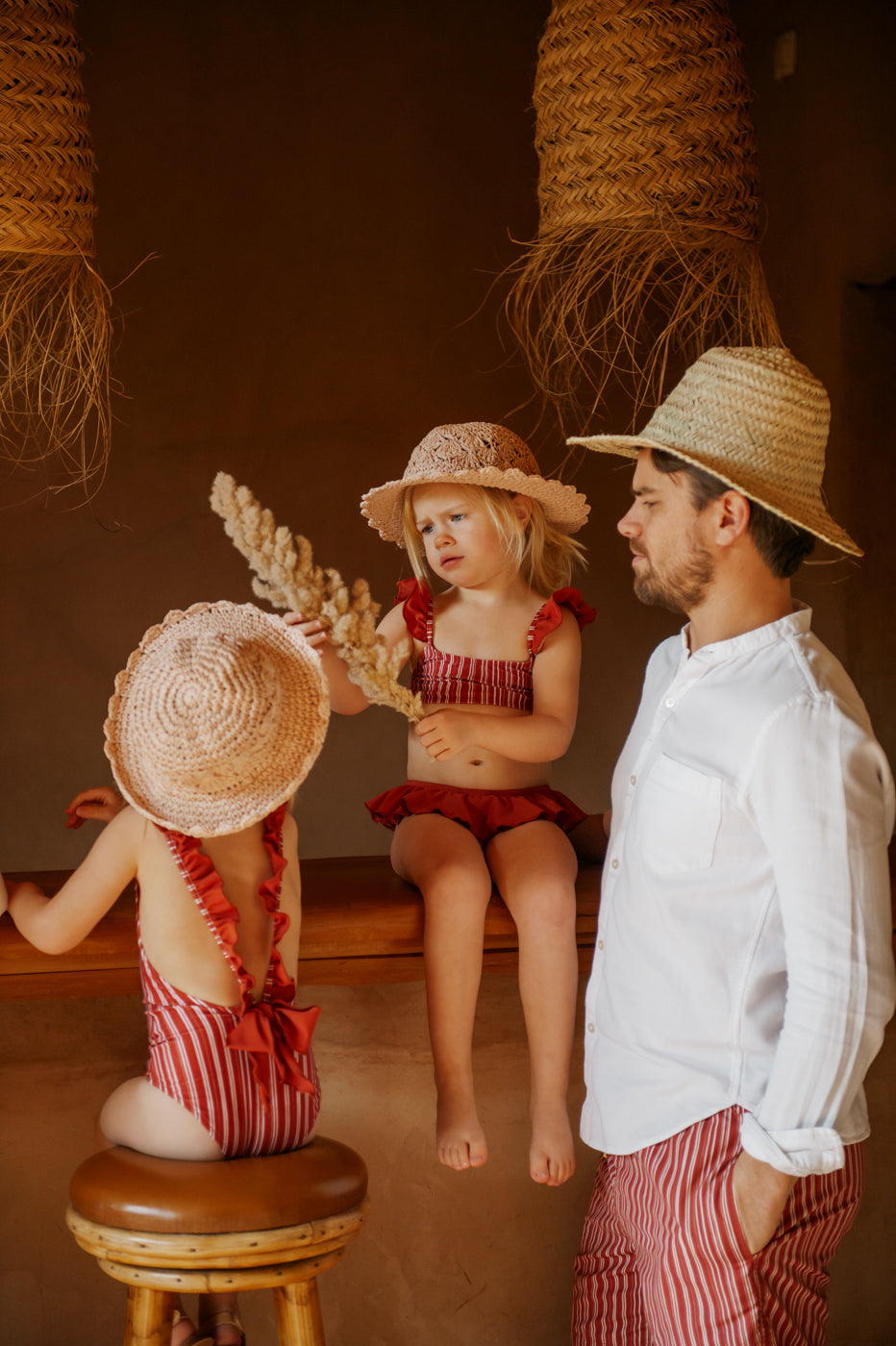 Ella and Rapha Riad Red bikini bambina rosso UPF 50+