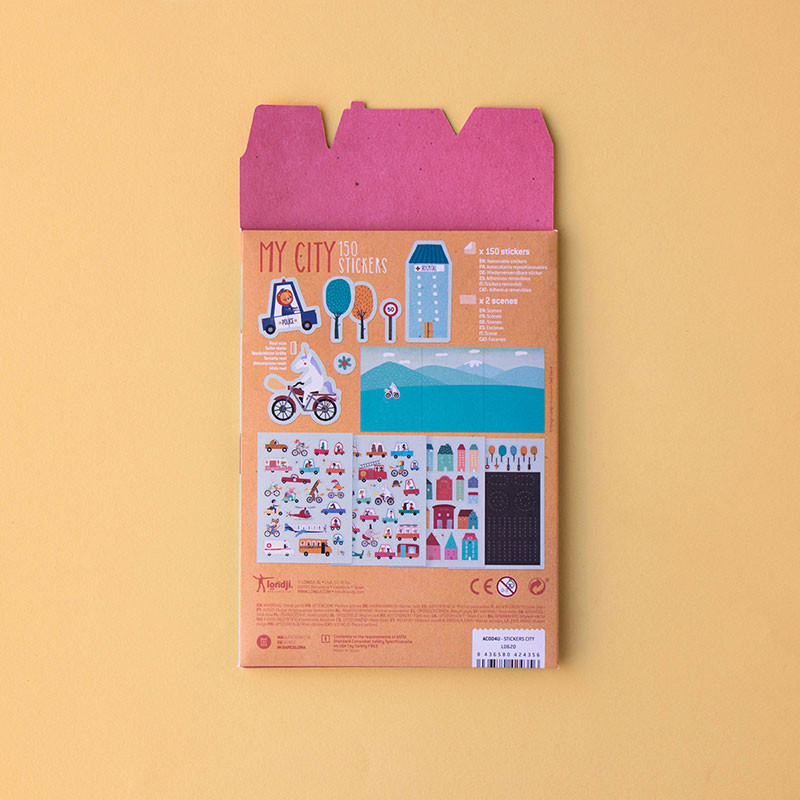 Londji City cartella attività 150 stickers rimovibili città