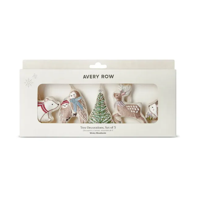 Avery Row Wintery Woodlands addobbi albero set 5 pezzi