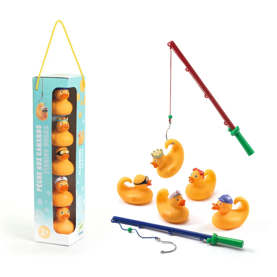Djeco Pesca 6 Paperelle + 2 Canne gioco bagnetto 9 cm