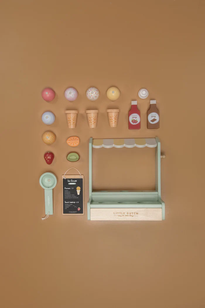 Little Dutch chiosco del gelato set legno 21 cm 6 gusti