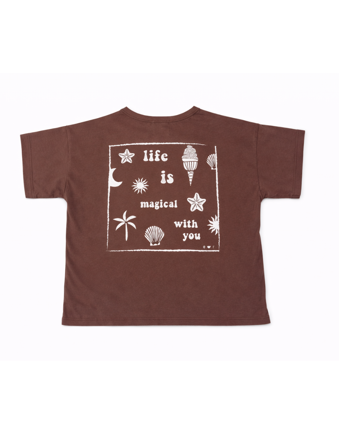 Ella and Rapha Life Is Magical t-shirt marrone bimbi
