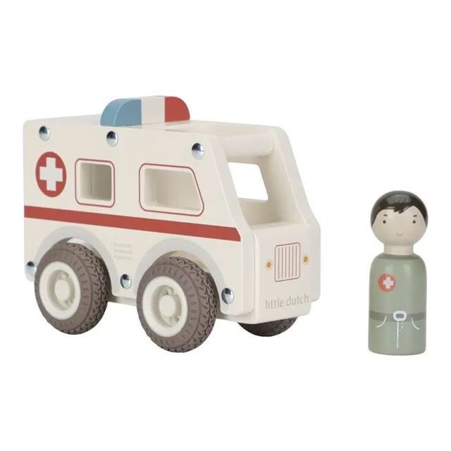 Little Dutch Ambulanza giocattolo legno con infermiera