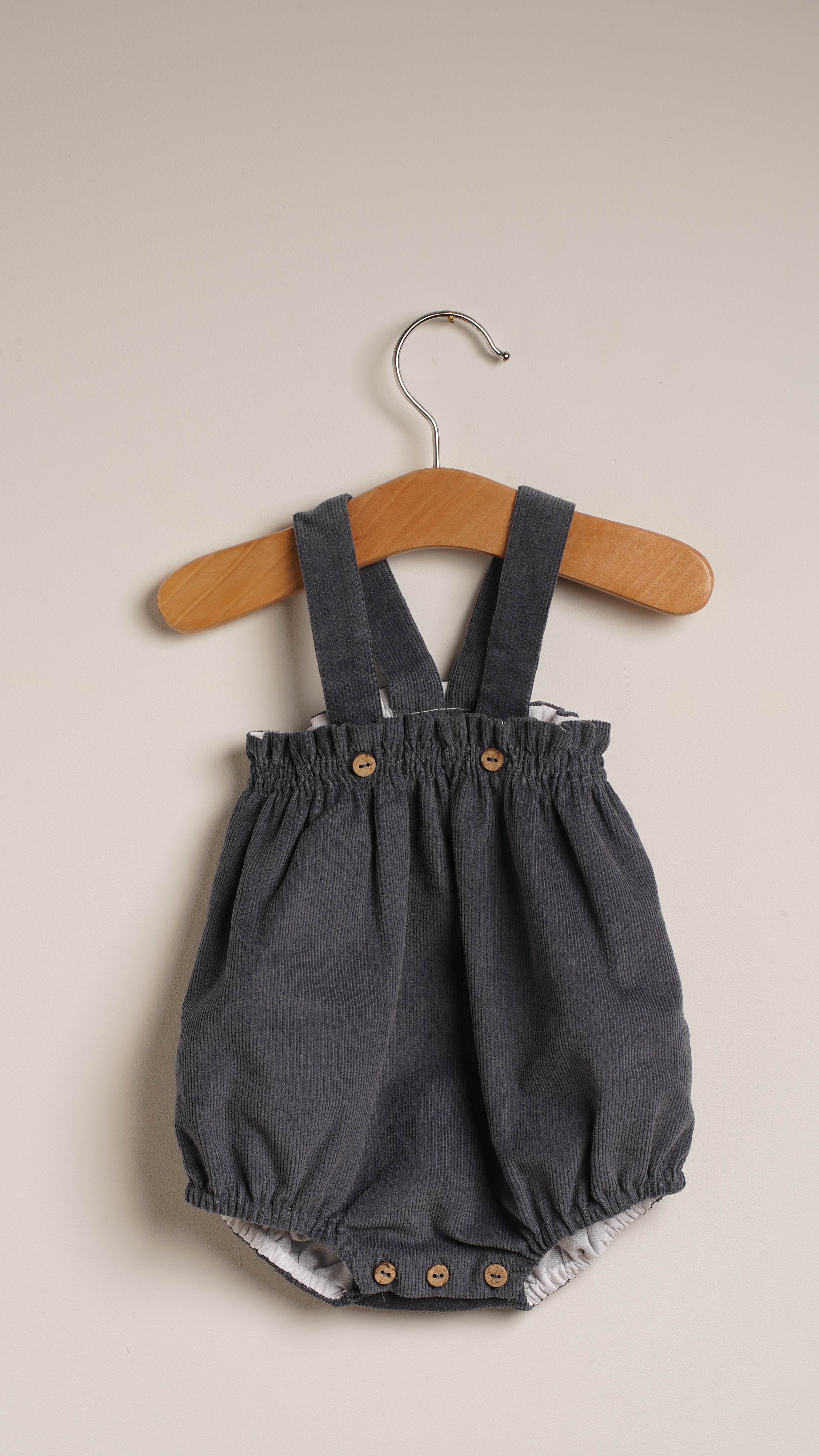 Mebi pantalone neonato blu velluto con bretelle cotone