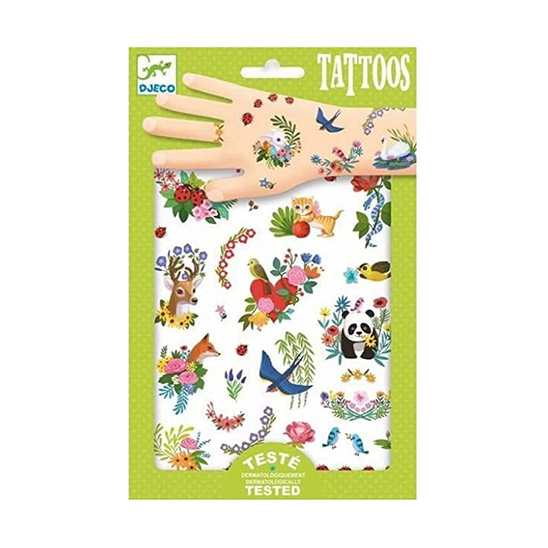 Djeco Happy Spring tatuaggi temporanei 2 fogli primavera