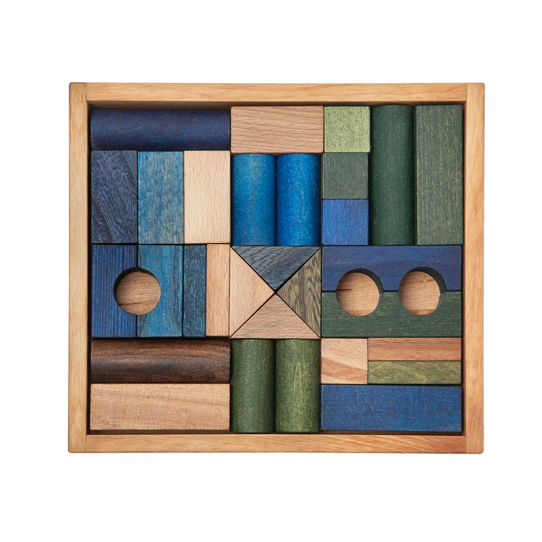Wooden Story Cold Block costruzioni 30 pezzi blu