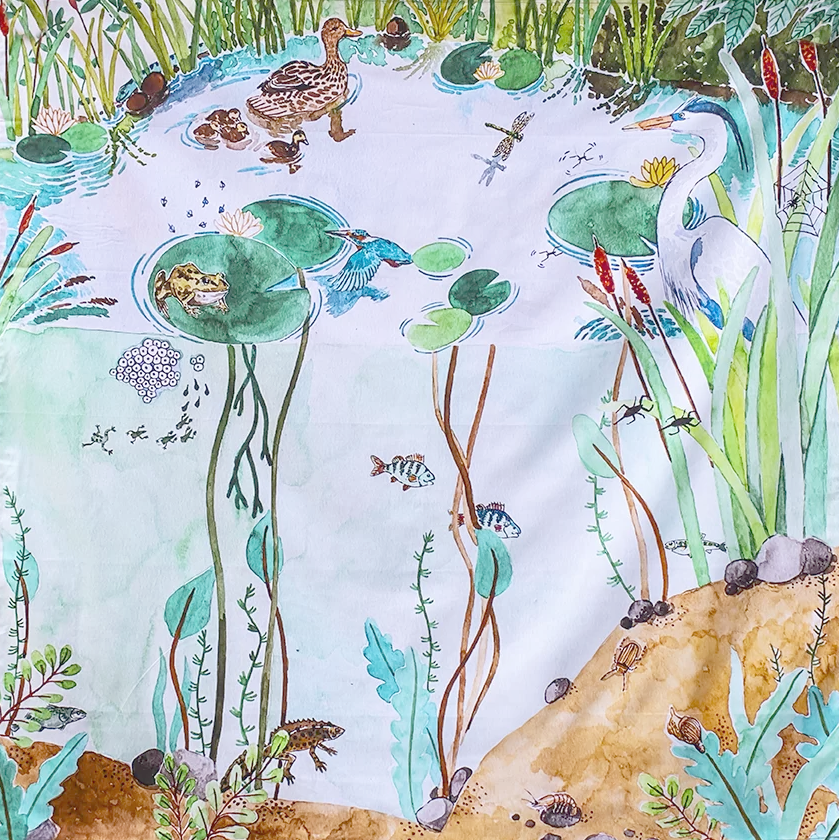 Wonderie Vita dello Stagno telo gioco cotone bio 100x100 cm