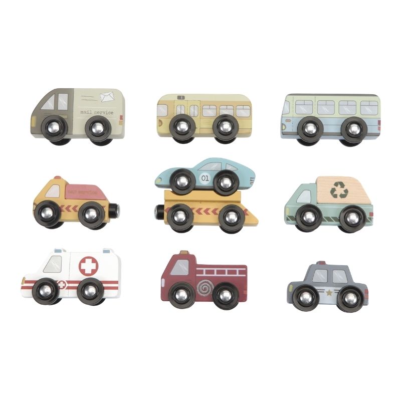 Little Dutch Railway set 9 veicoli legno 9 pezzi