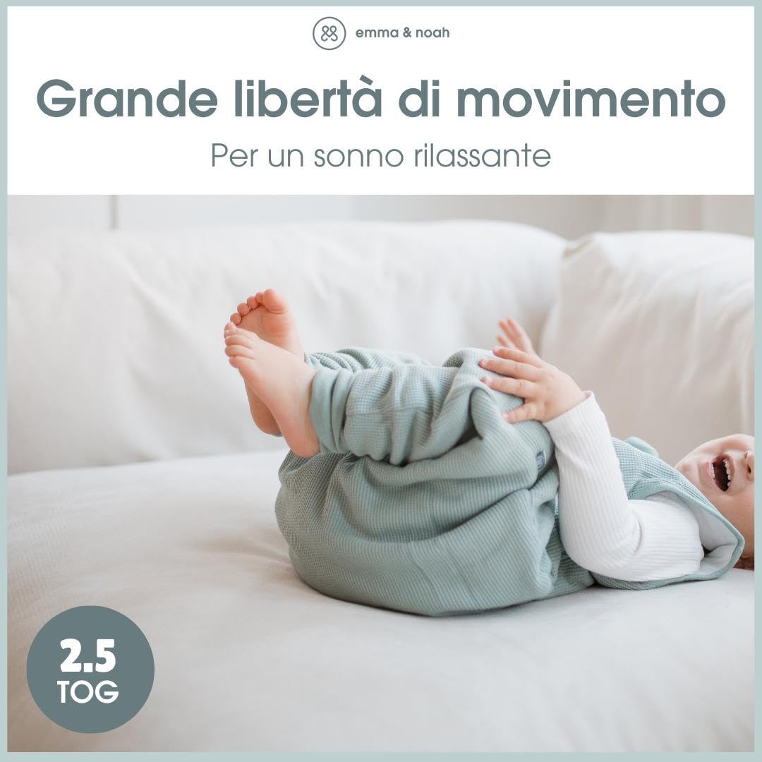 emma & noah Sacco Nanna Piedi 2.5 TOG 90 cm Grigio Bio