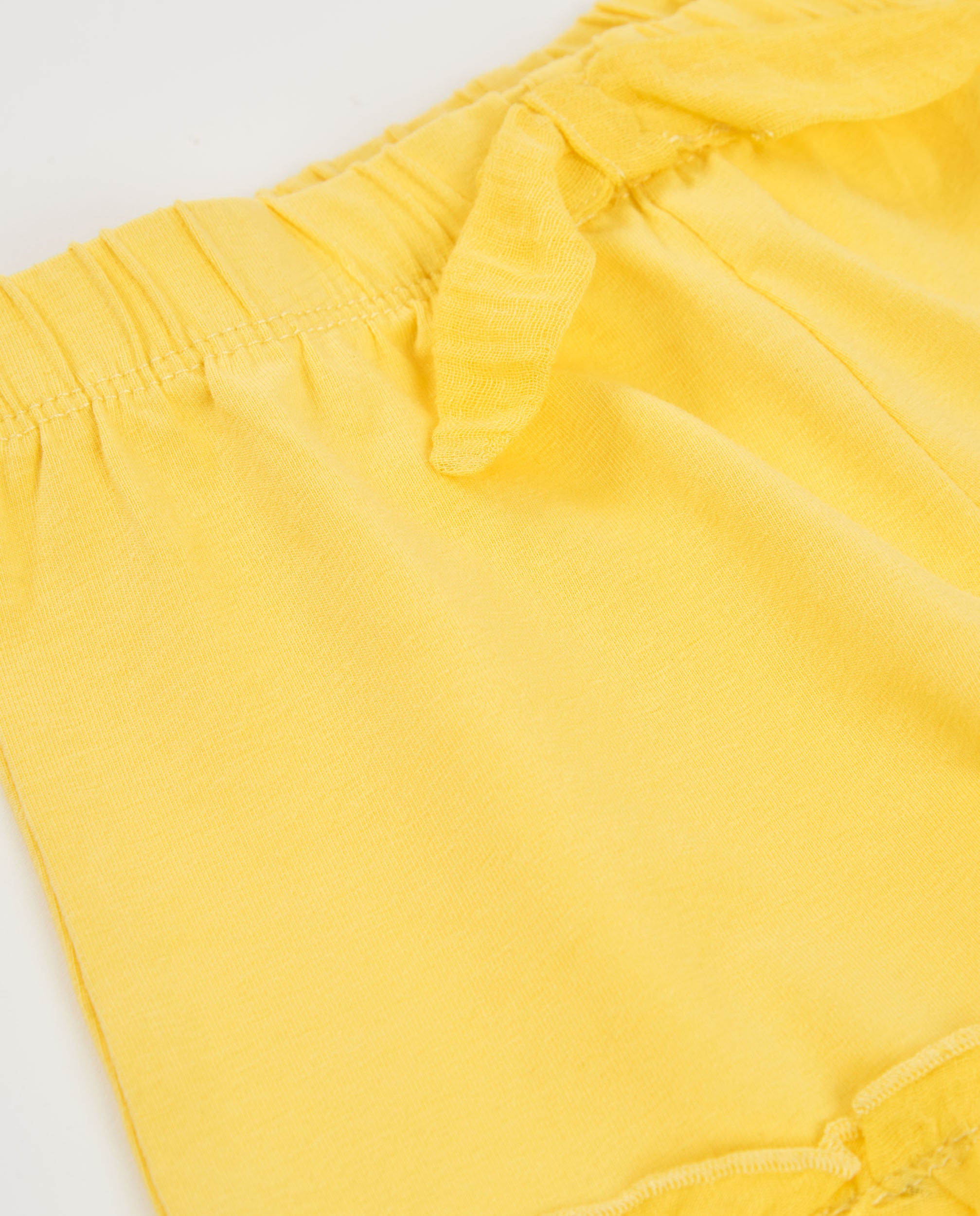 Tuc Tuc shorts bambina gialli con volant e fiocco