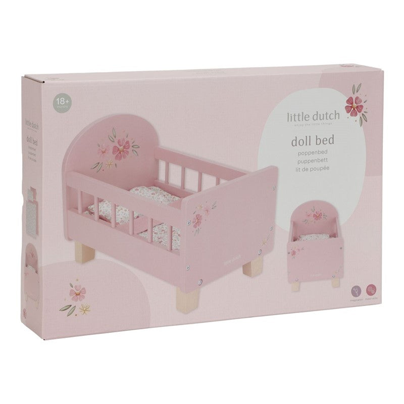Little Dutch lettino bambole legno fiori e farfalle