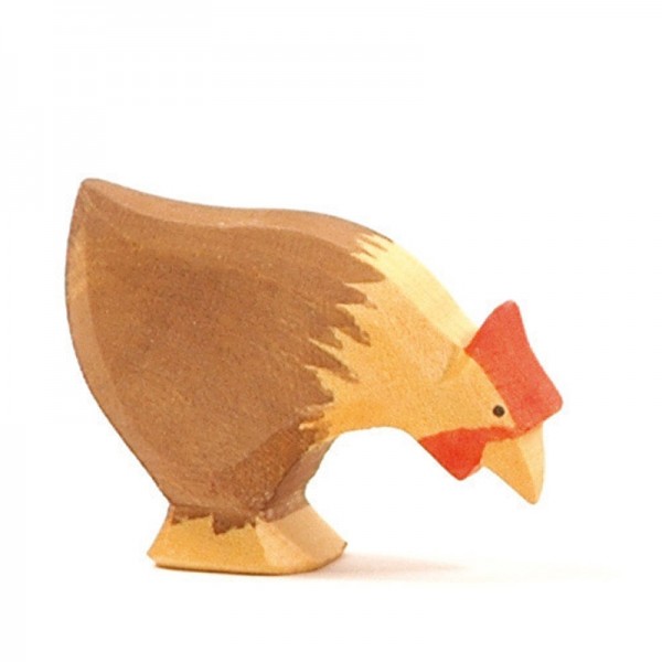 Ostheimer Gallina Marrone figura legno 4 cm