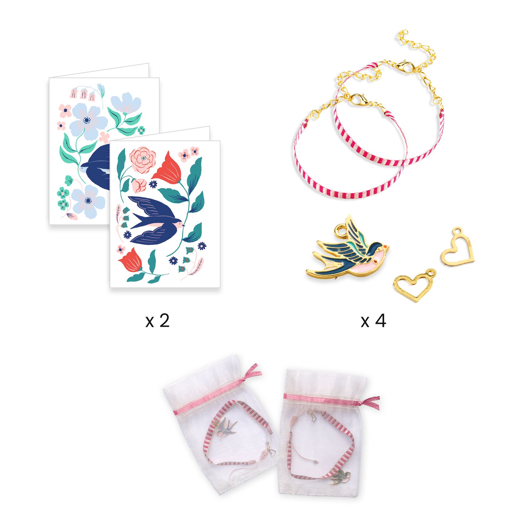 Djeco You & Me Bird kit braccialetti 2 pezzi perline