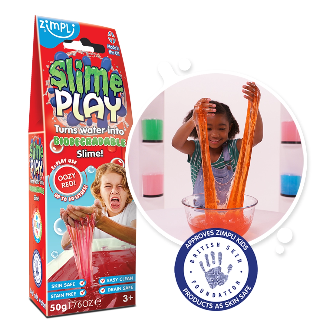 Zimpli Kids Slime Play slime rossa 50 g biodegradabile