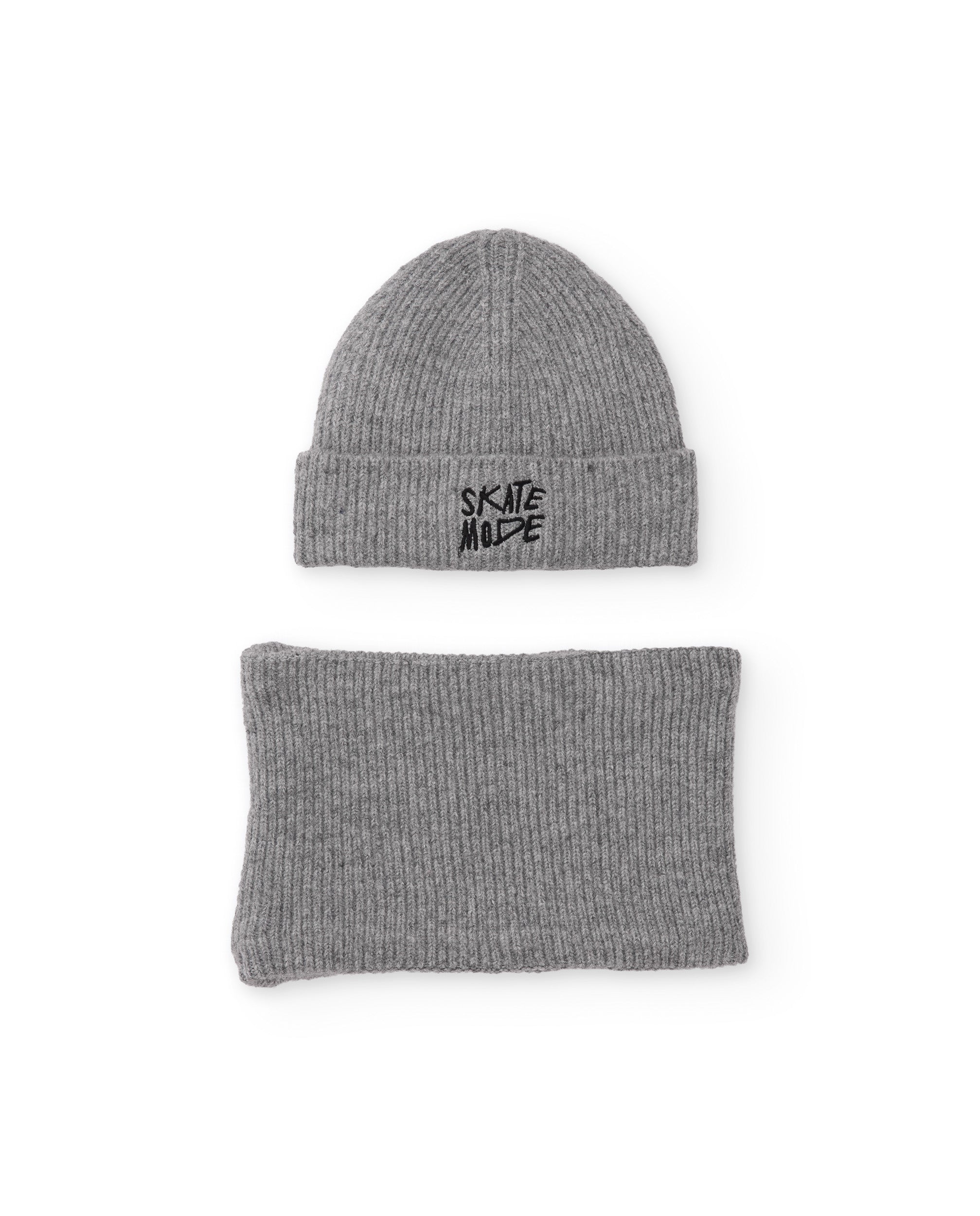 Tuc tuc Dark Legend set cappello scaldacollo grigio chiaro maglia
