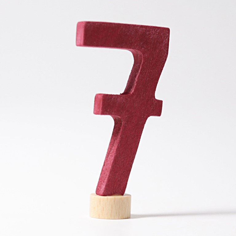 Grimm's Numero 7 decorazione legno compleanno 9 cm