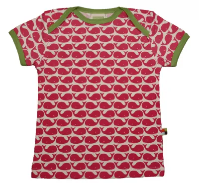 Loud+Proud T-Shirt Balene Fucsia Cotone Organico