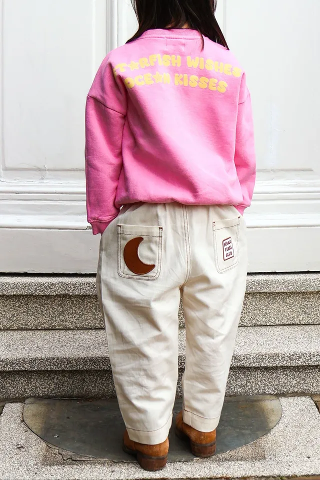 Ella and Rapha Moon biscuit pantaloni bimbi panna morbidi