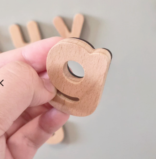 Kinderly alfabeto magnetico legno 40 pezzi con vocali extra