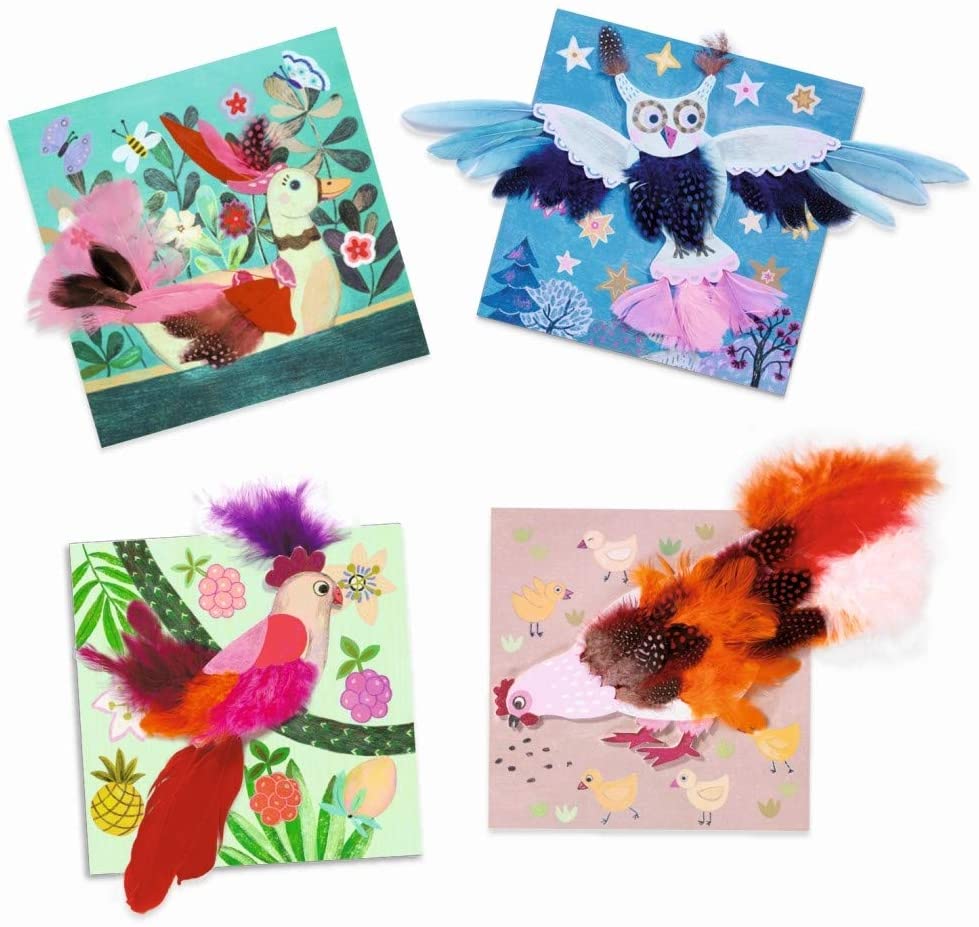 Djeco Feather Pictures Fancy Feathers set artistico piume