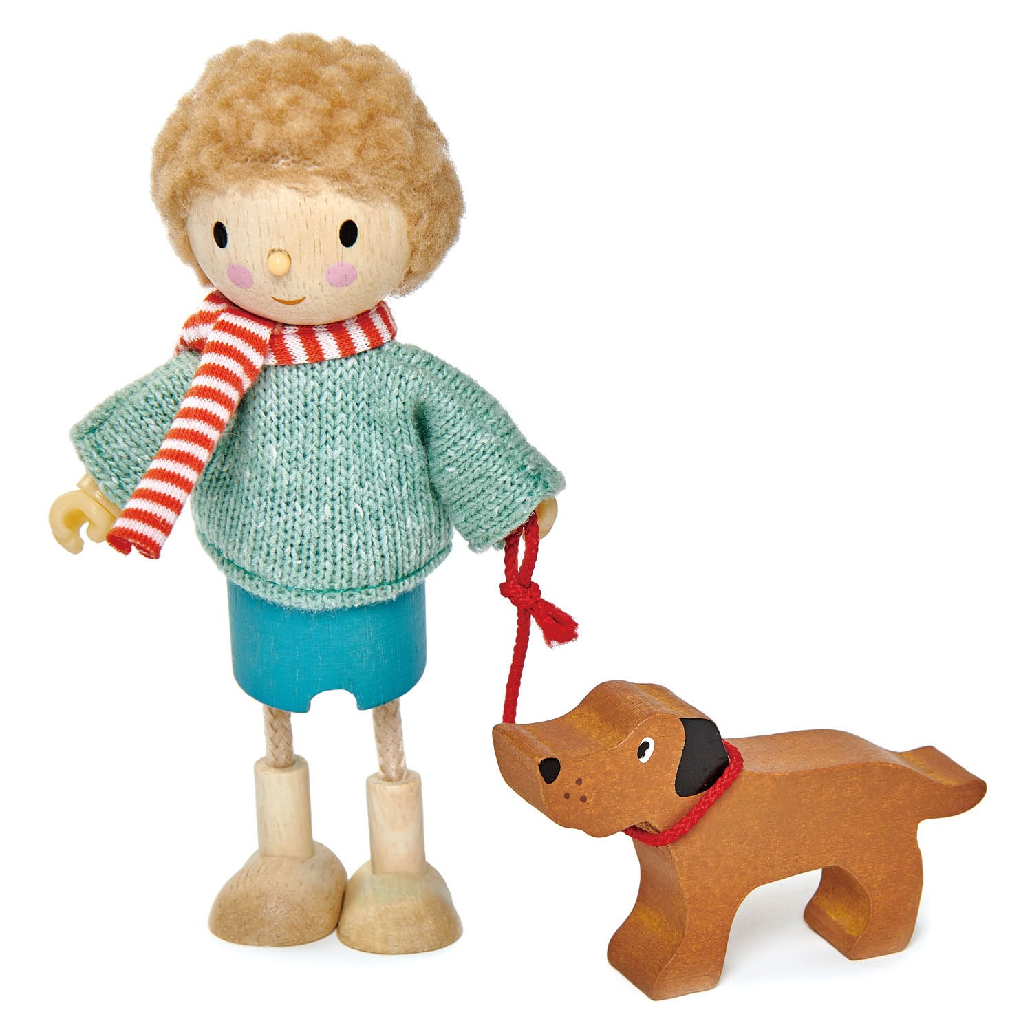 Tender Leaf Mr Goodwood papà con cane personaggi legno 13 cm