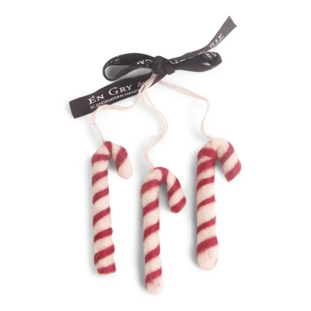 Gry & Sif Candy Cane pendente in feltro lana 7 cm
