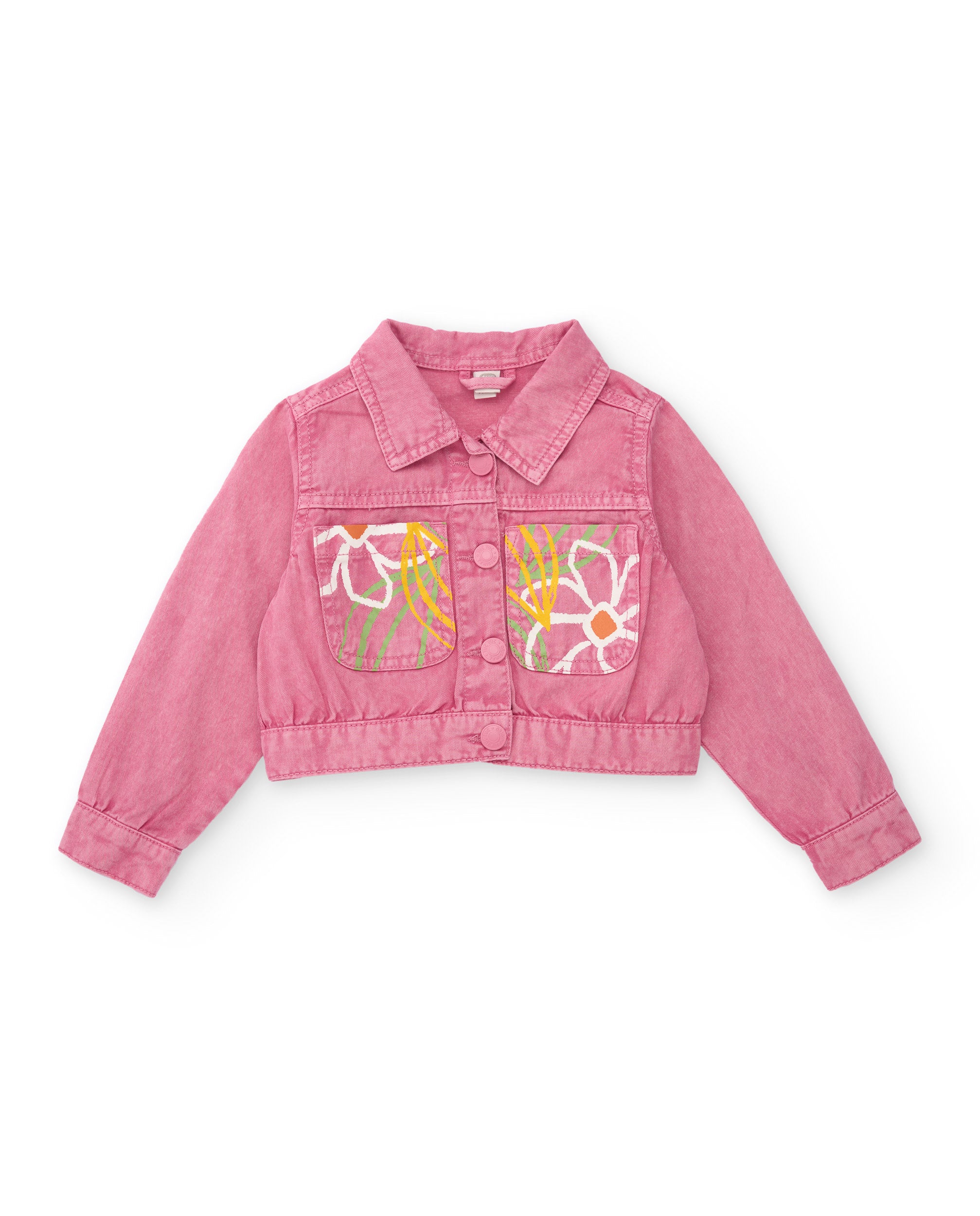 Tuc tuc giacca bambina rosa denim con fiori