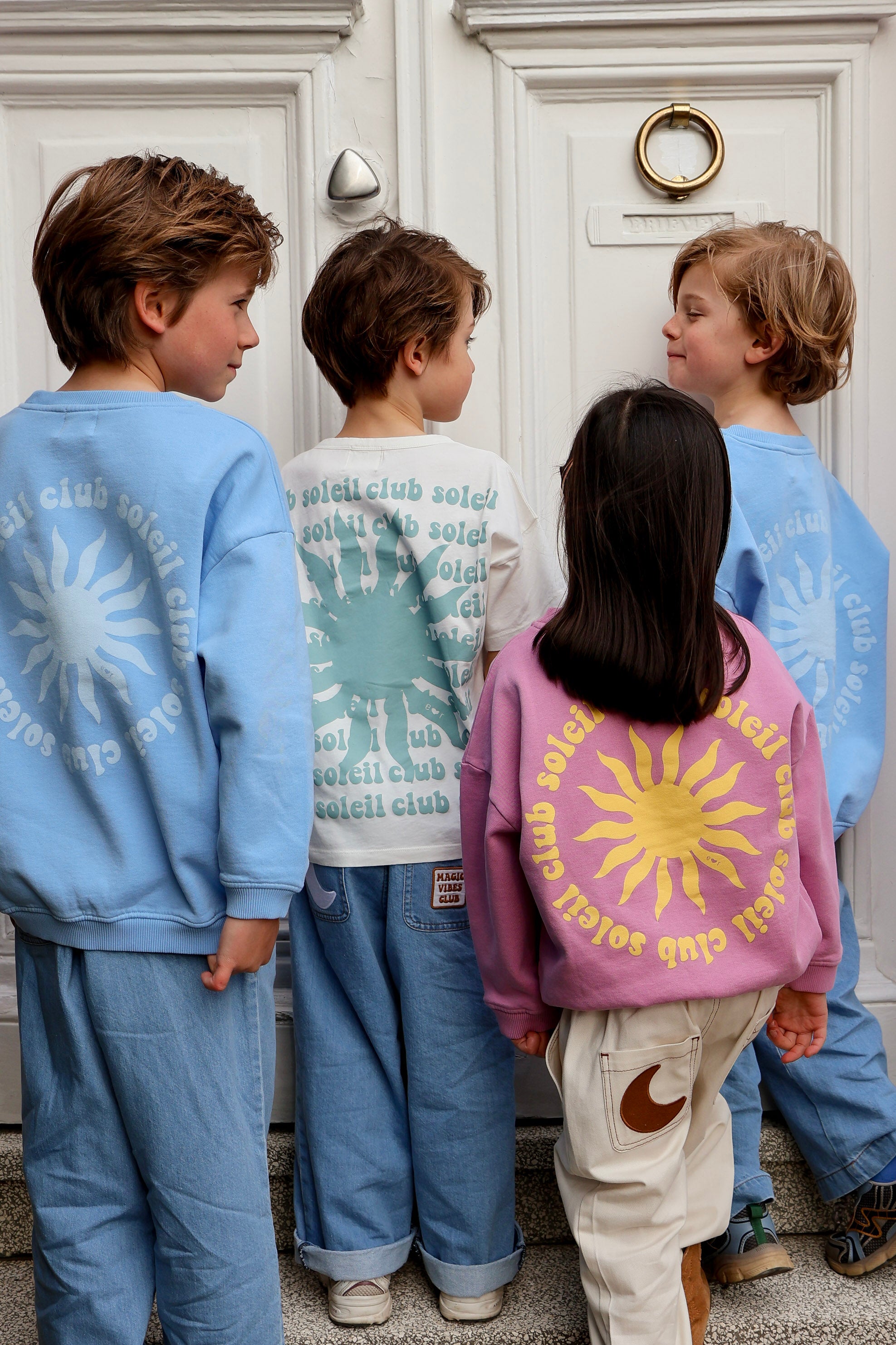 Ella and Rapha Club Soleil Sun felpa bimbi blu cotone