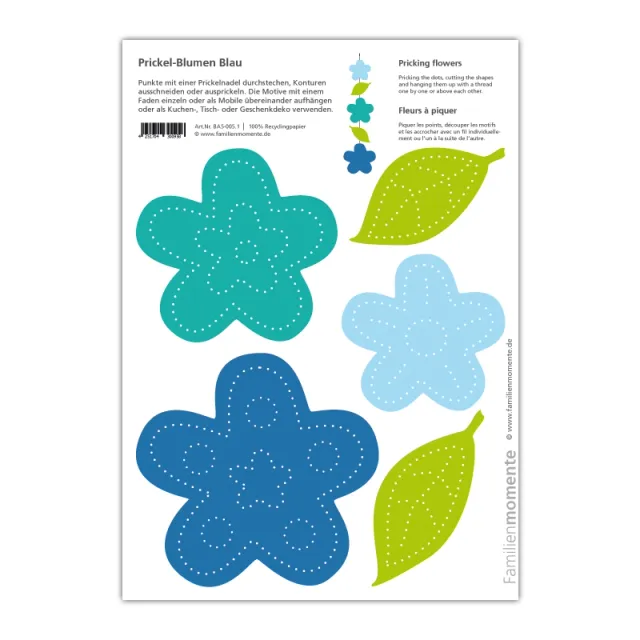 Cartolina A5 da punzonare Fiori verdi carta riciclata