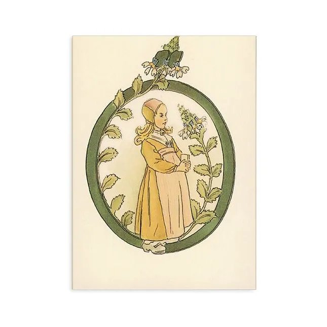 Ottilia Adelborg alfabeto fiorito cartolina lettera O 10,5x15