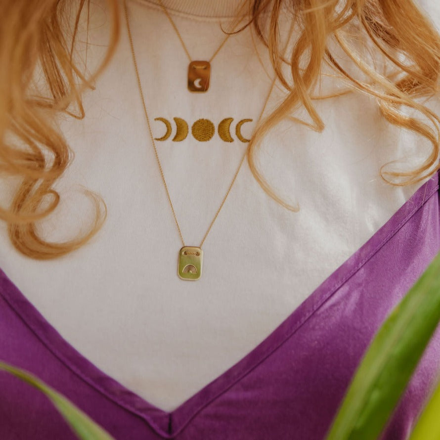 Ella and Rapha MOON collana luna argento placcato oro