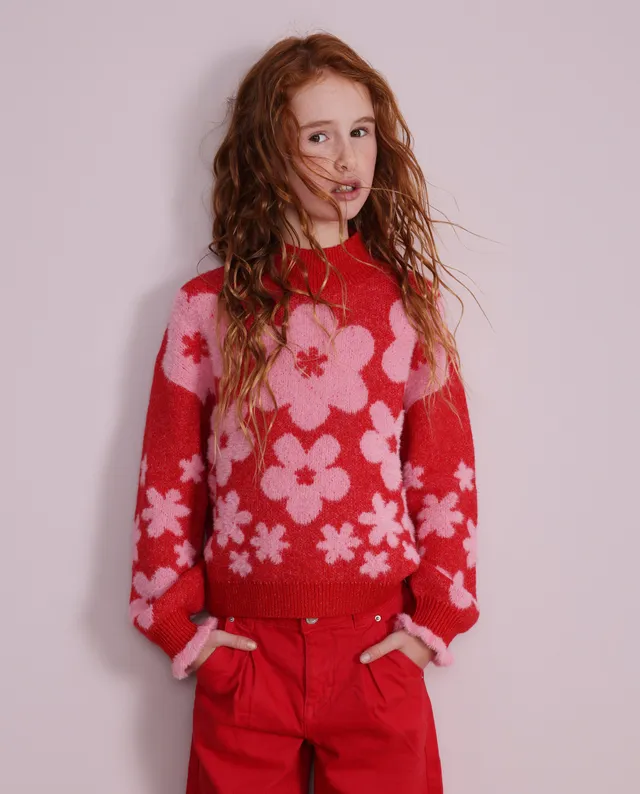 Tuc Tuc Floral Symphony maglione bambina fiori rosso