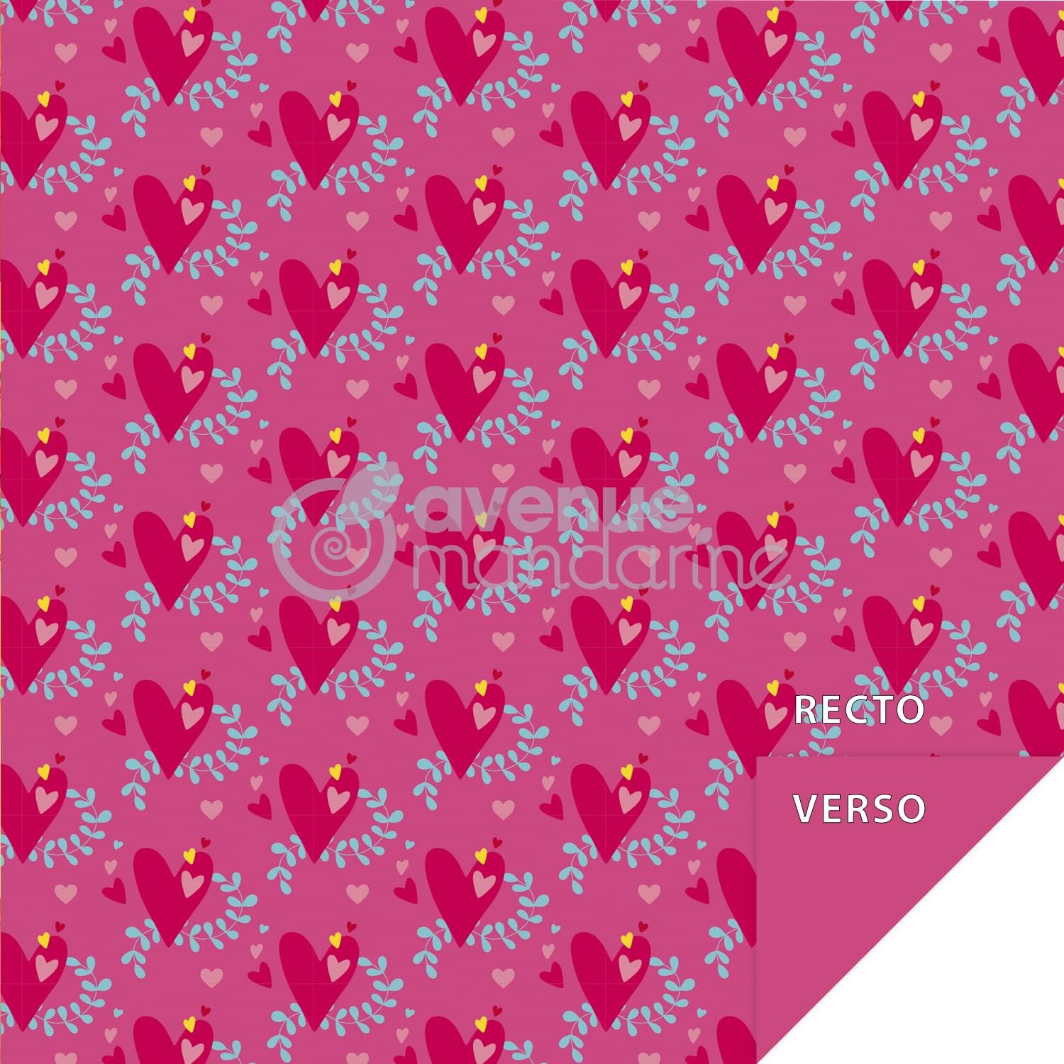 Avenue Mandarine Love carta origami 20x20 60 fogli + adesivi