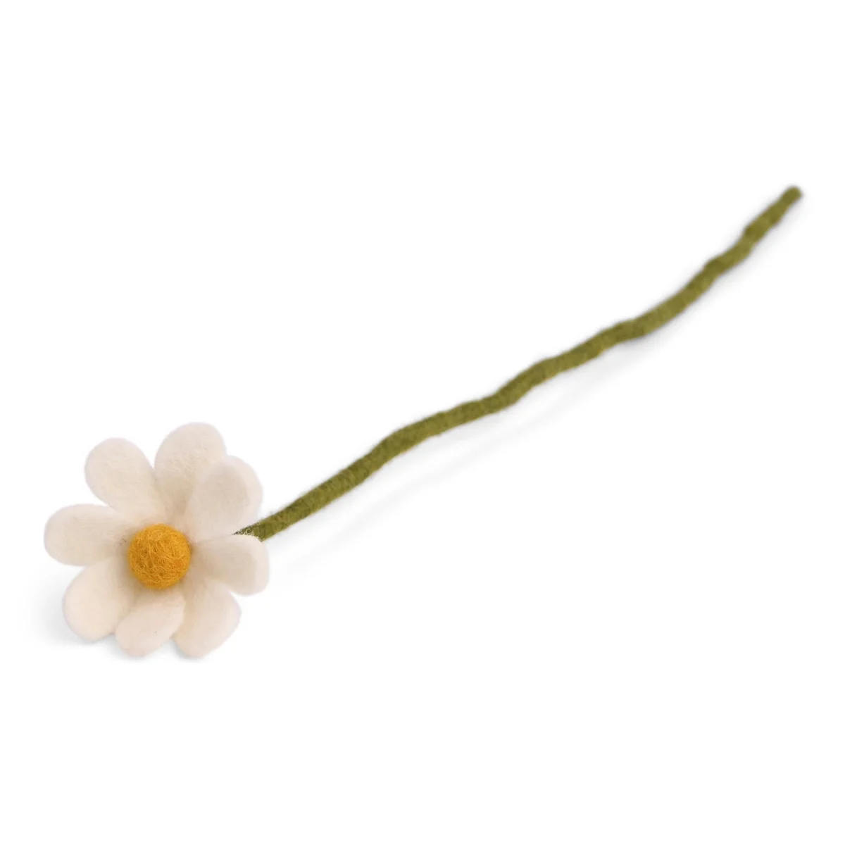 Gry & Sif Anemone fiore in feltro bianco piccola lana
