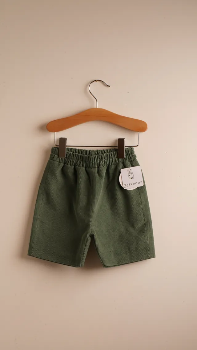 Mebi Bermuda Pana Pantaloncini Verde Muschio Cotone