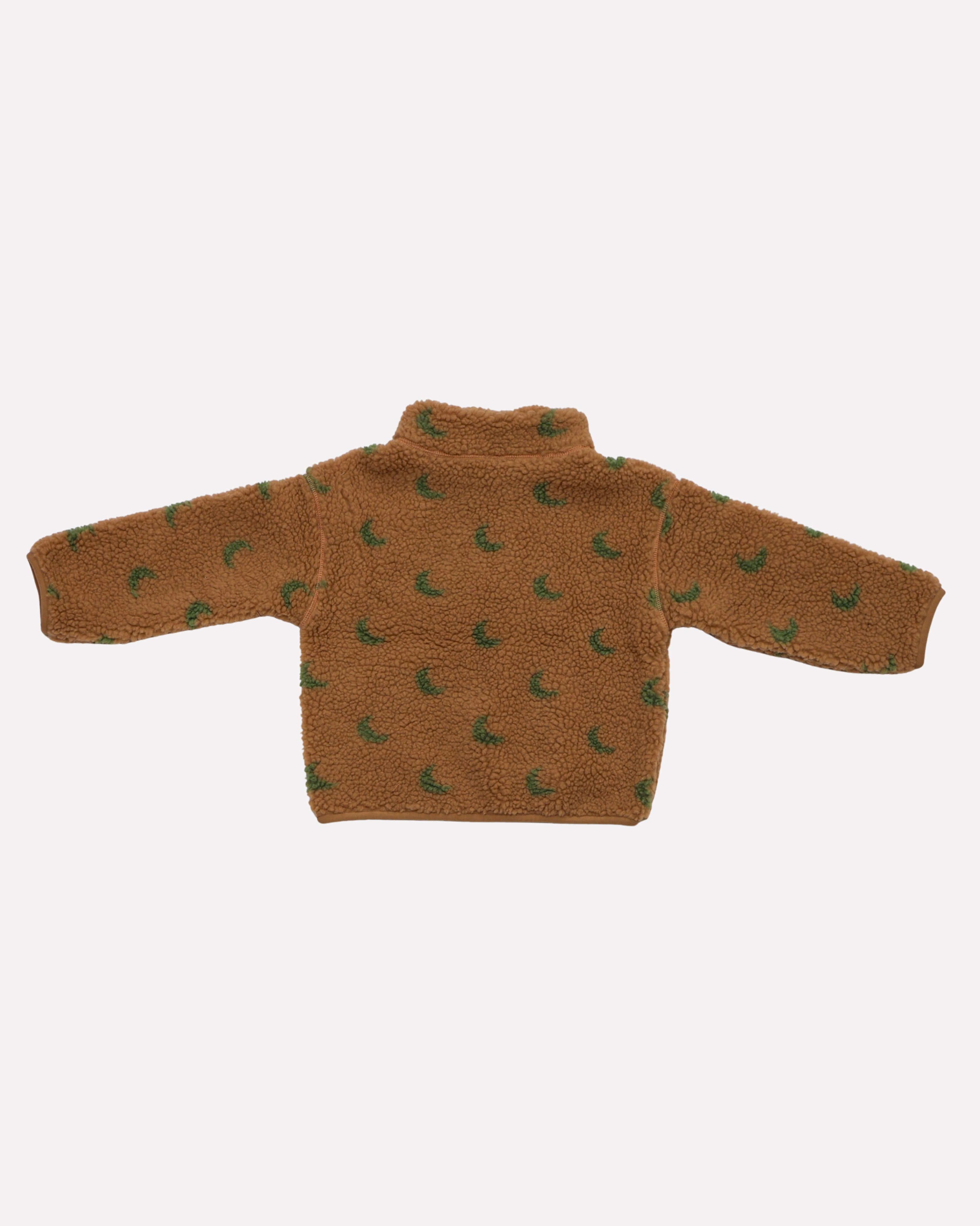 Ella and Rapha Moon felpa bambino beige verde mezza zip