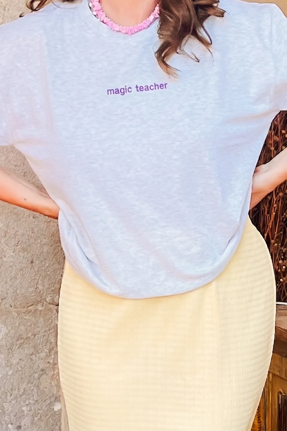 Ella and Rapha Magic Teacher t-shirt grigia cotone bio