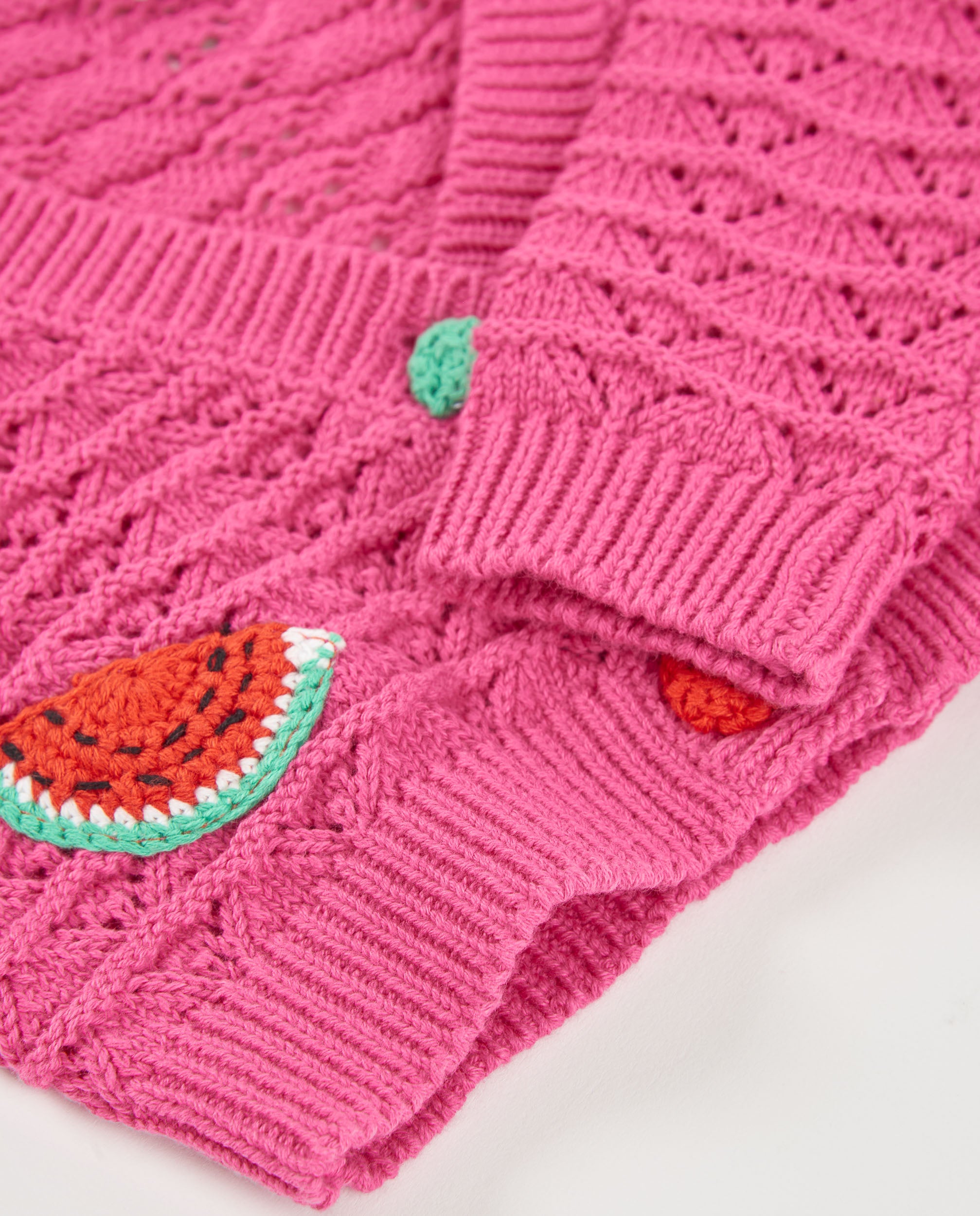 Tuc Tuc cardigan bambina rosa frutta traforata